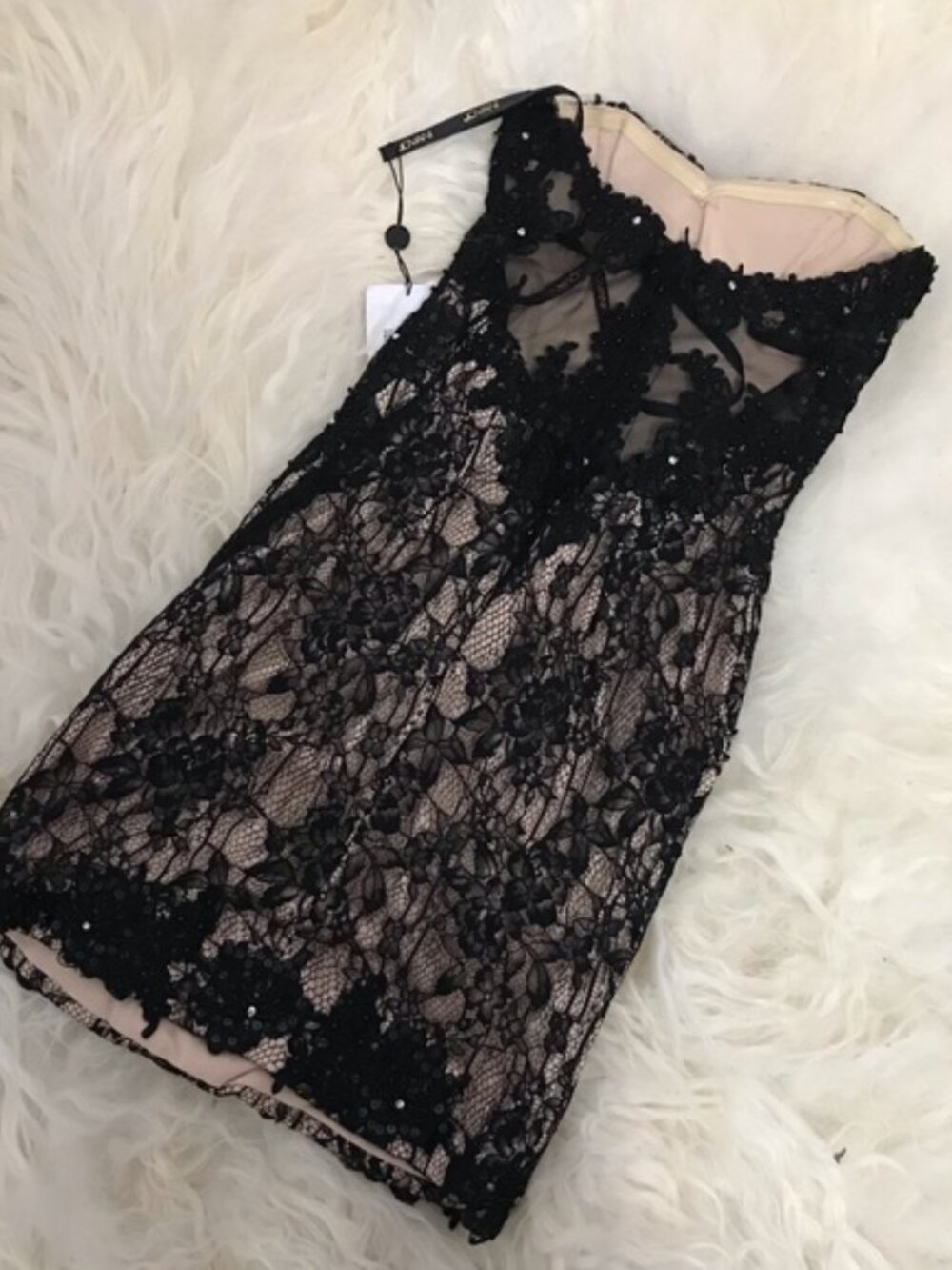 JVN BY JOVANI LACE STRAPLESS SEMI-FORMAL DRESS - Picture 8 of 8